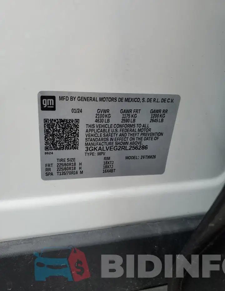 3GKALVEG2RL256286 Photo# 13