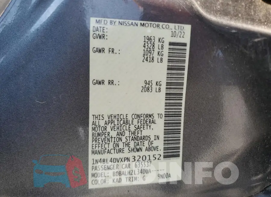 1N4BL4DVXPN320152 Photo# 12