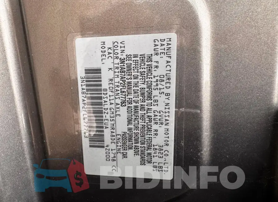 3N1AB7AP2FL677763 Photo# 10
