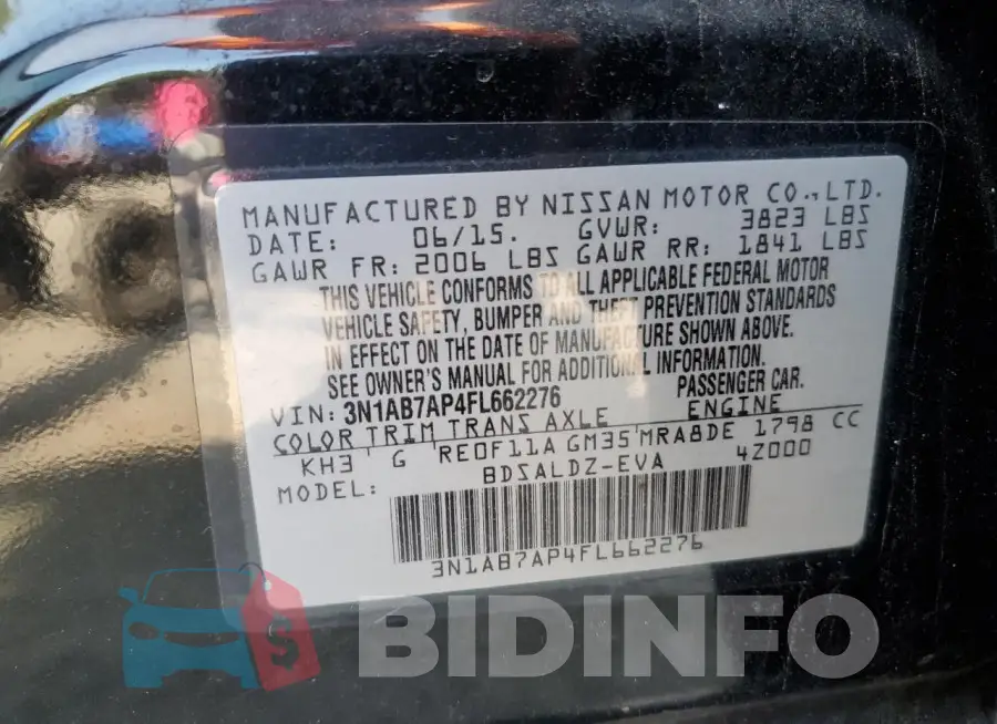 3N1AB7AP4FL662276 Photo# 12