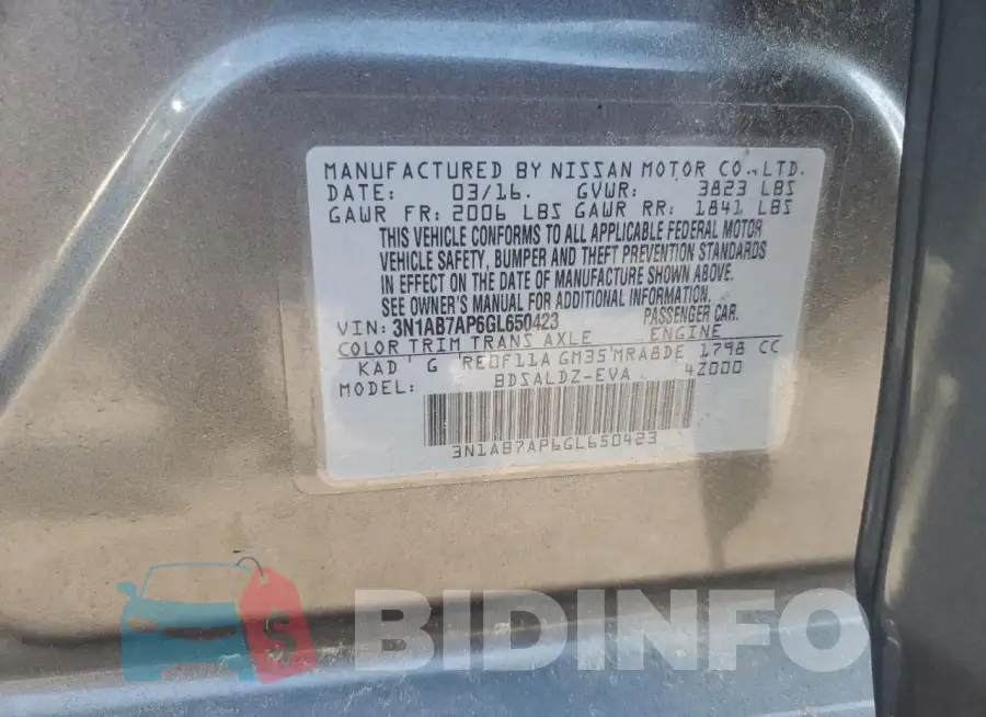 3N1AB7AP6GL650423 Photo# 12