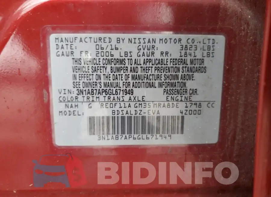 3N1AB7AP6GL671949 Photo# 12