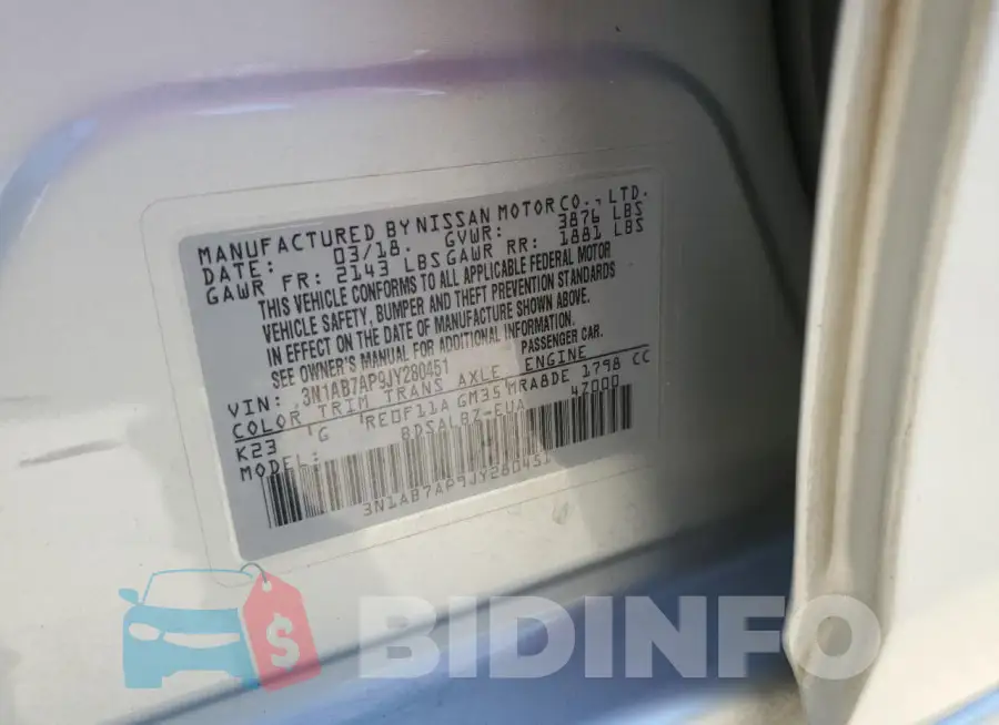 3N1AB7AP9JY280451 Photo# 12