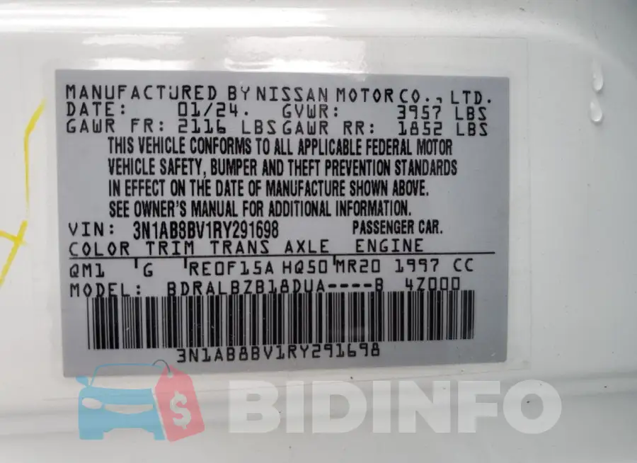 3N1AB8BV1RY291698 Photo# 12