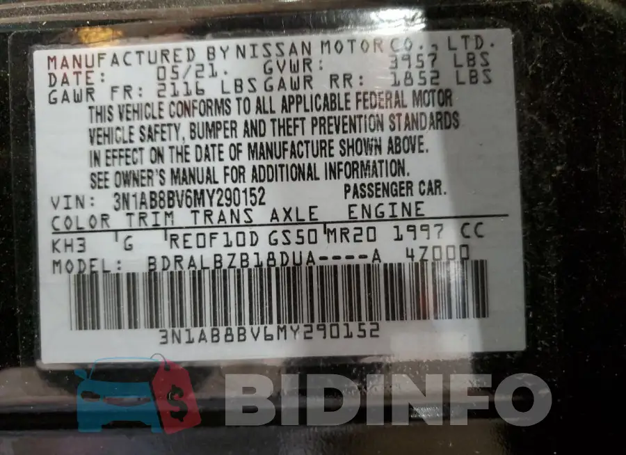 3N1AB8BV6MY290152 Photo# 13