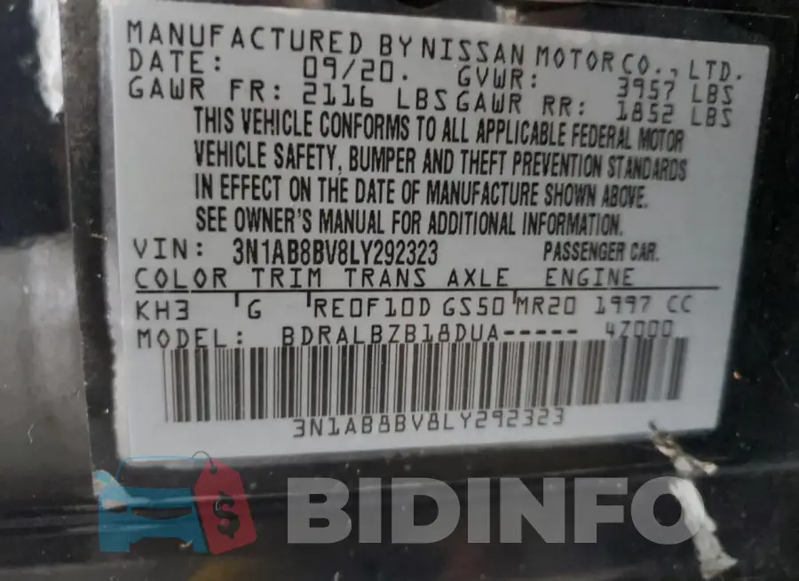 3N1AB8BV8LY292323 Photo# 12