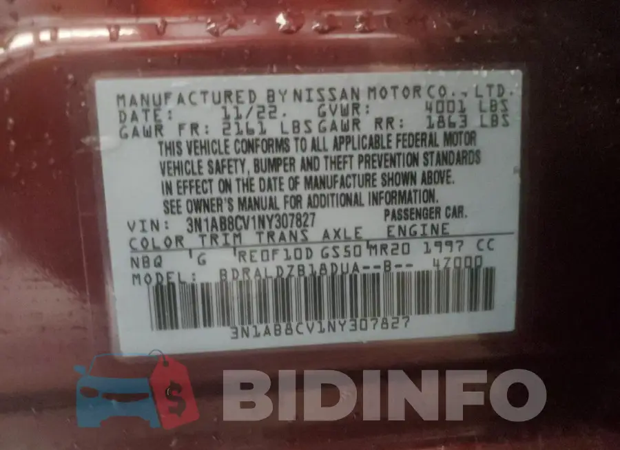 3N1AB8CV1NY307827 Photo# 12