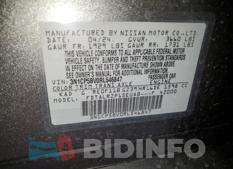 3N1CP5BV0RL546847 Photo# 14