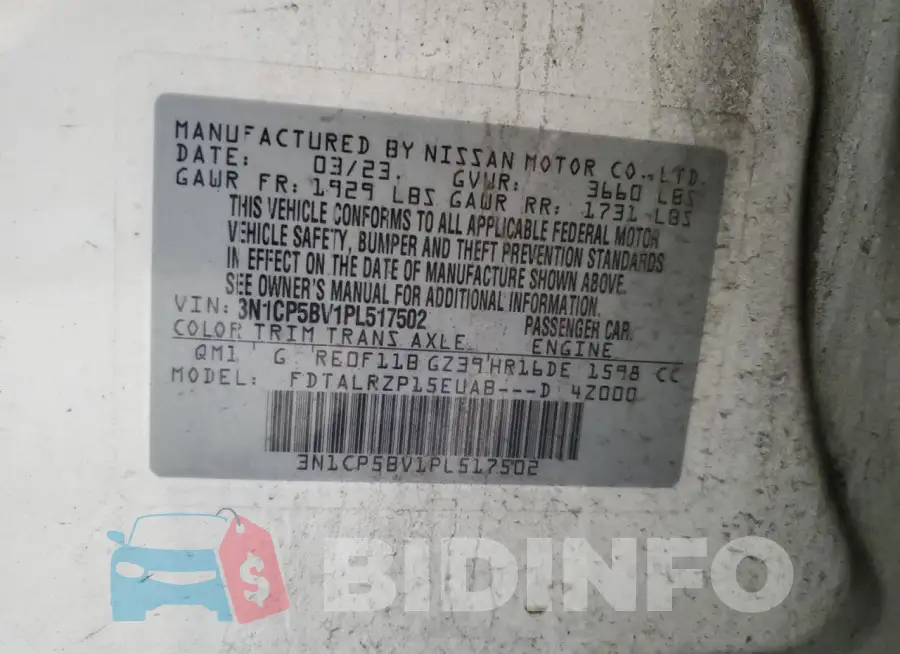 3N1CP5BV1PL517502 Photo# 13