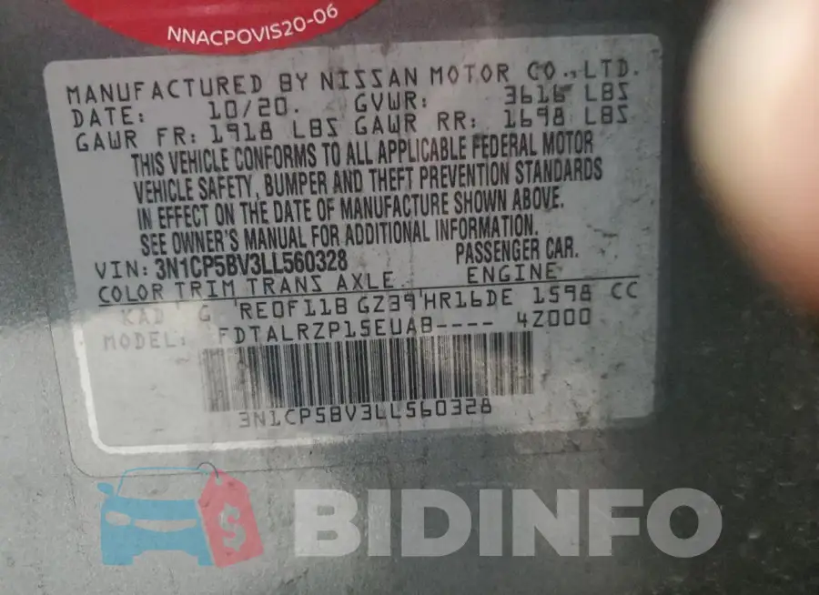 3N1CP5BV3LL560328 Photo# 13