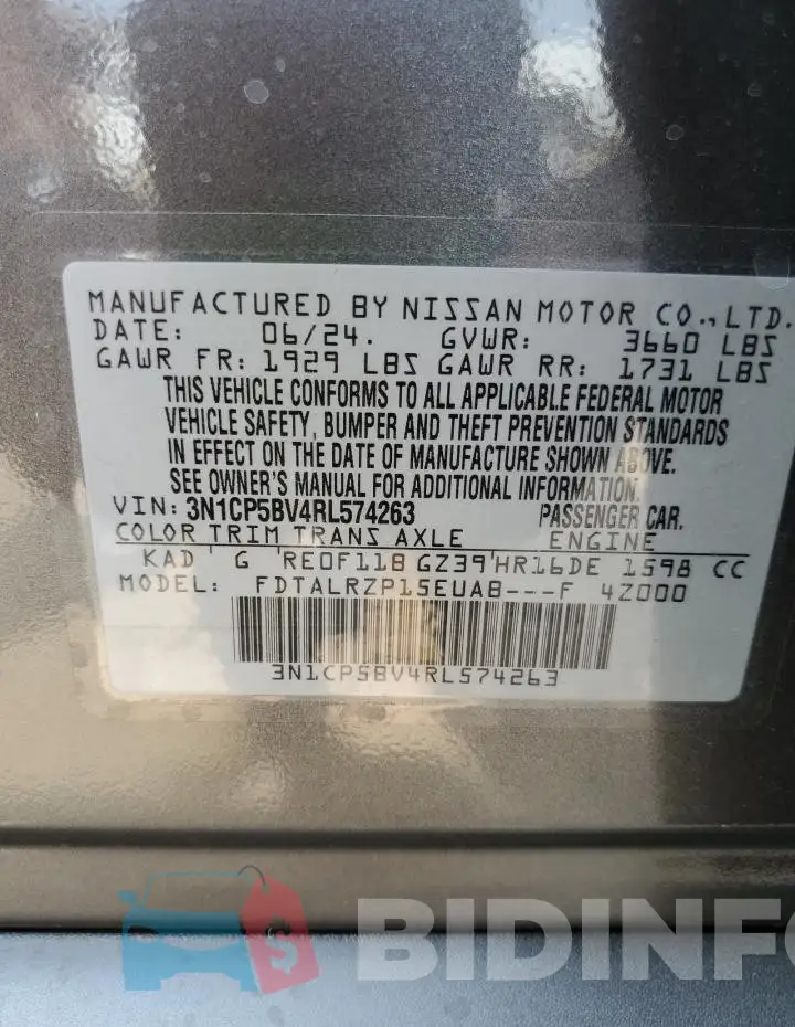 3N1CP5BV4RL574263 Photo# 12