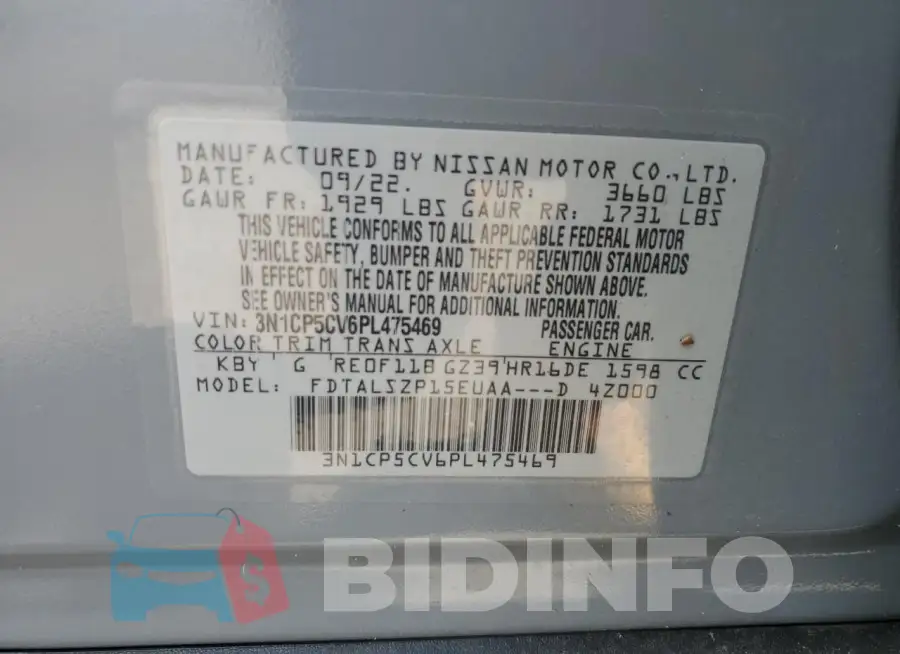 3N1CP5CV6PL475469 Photo# 14