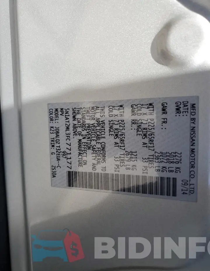 5N1AT2ML3FC771177 Photo# 12