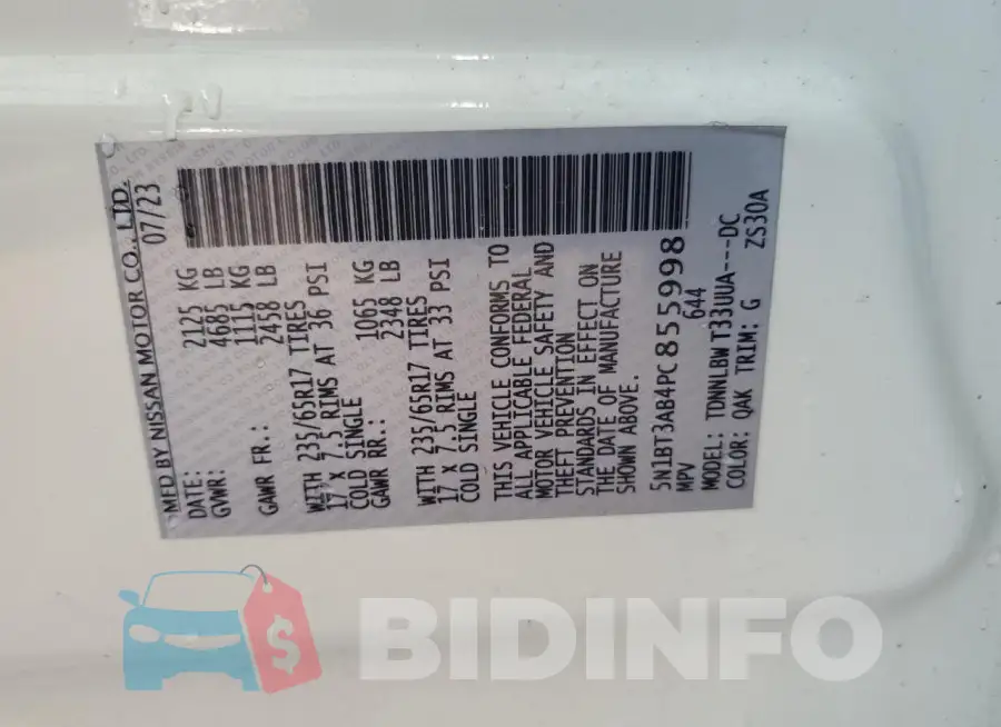 5N1BT3AB4PC855998 Photo# 14