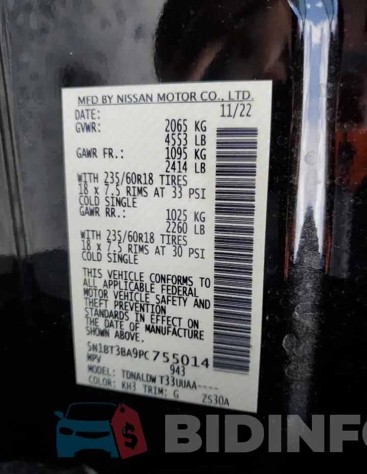 5N1BT3BA9PC755014 Photo# 13