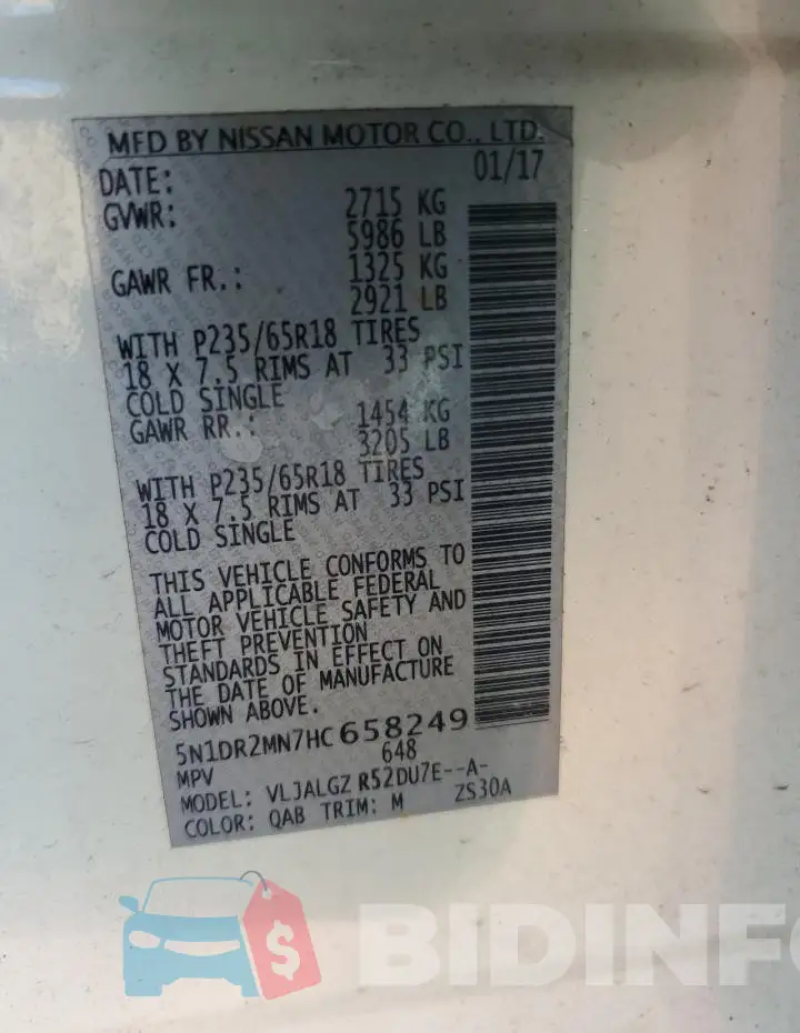 5N1DR2MN7HC658249 Photo# 13