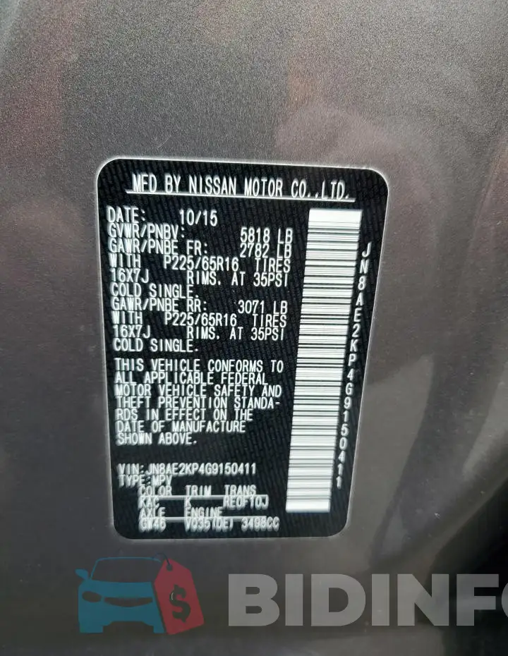 JN8AE2KP4G9150411 Photo# 13