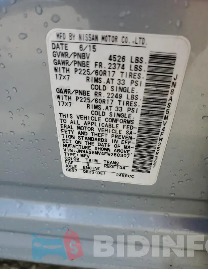 JN8AS5MV4FW258307 Photo# 14