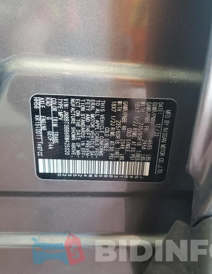 JN8BT3BB6RW425320 Photo# 13