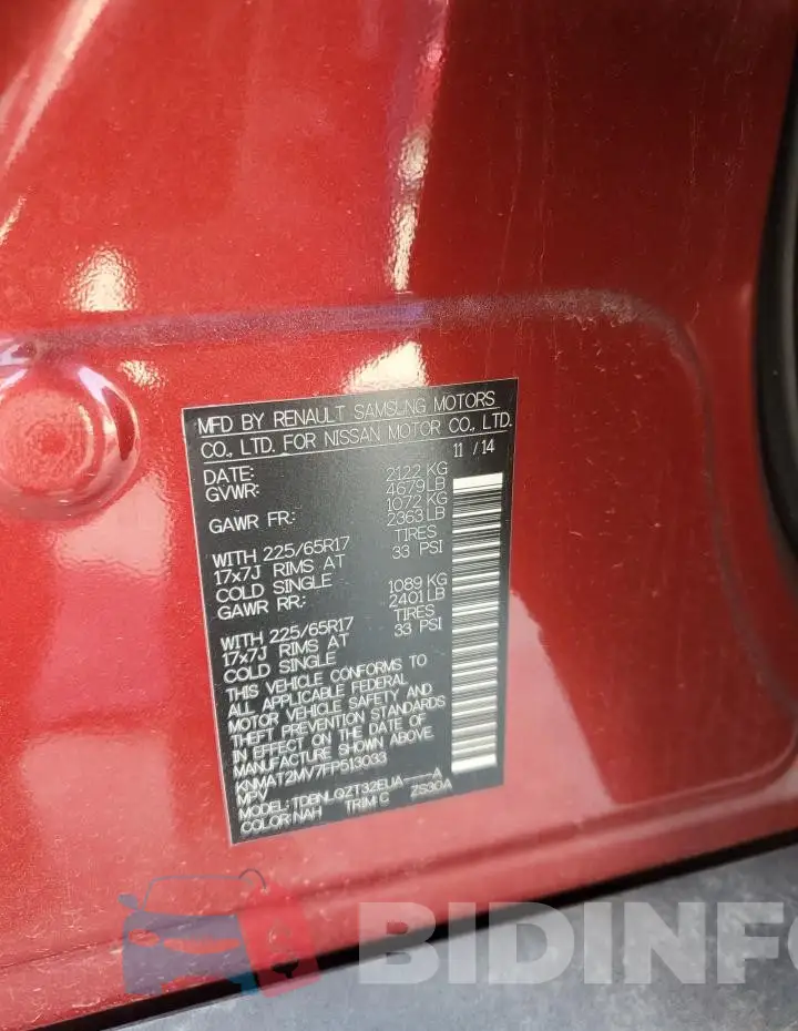 KNMAT2MV7FP513033 Photo# 13