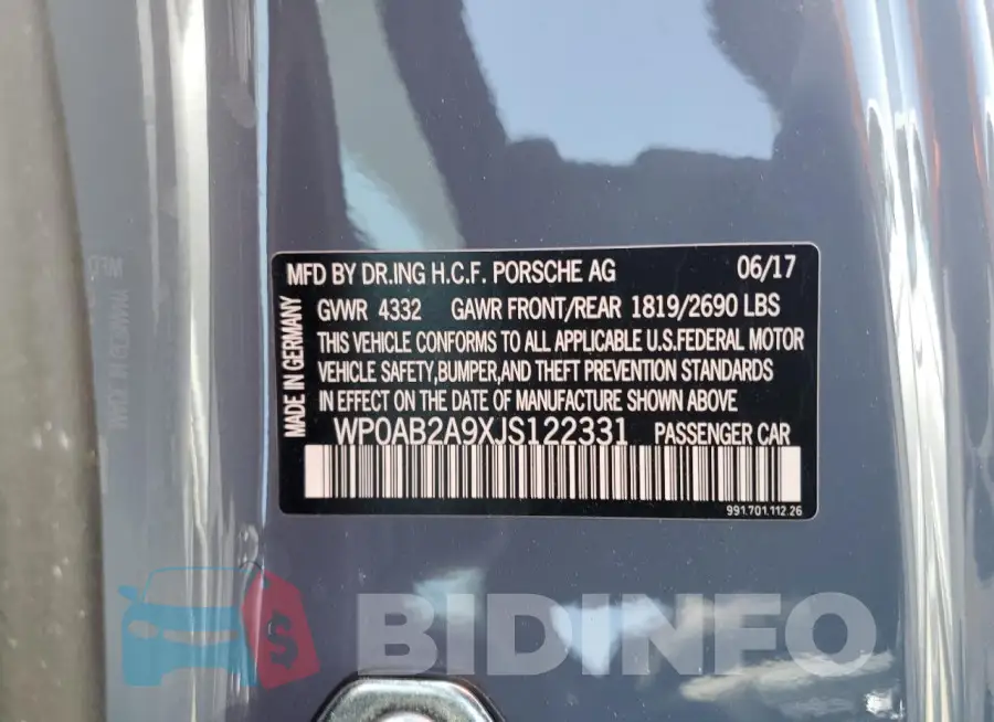 WP0AB2A9XJS122331 Photo# 12