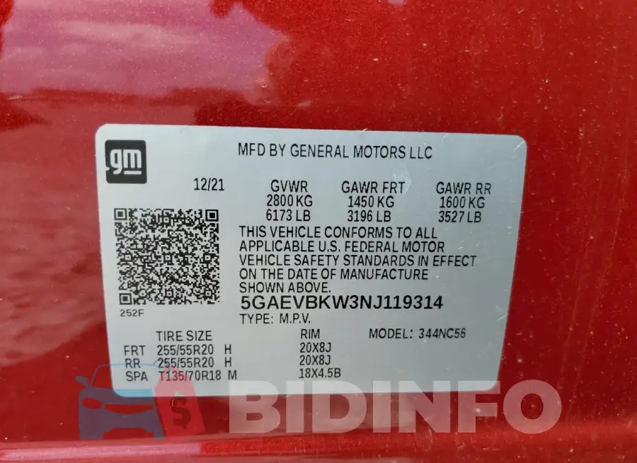 5GAEVBKW3NJ119314 Photo# 13