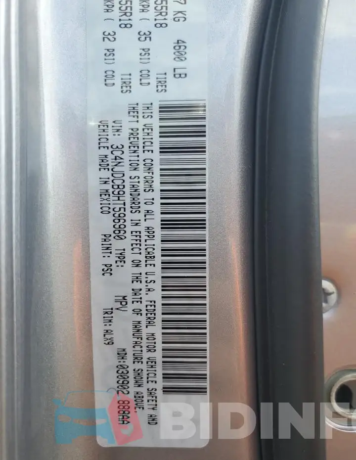 3C4NJDCB9HT596960 Photo# 14