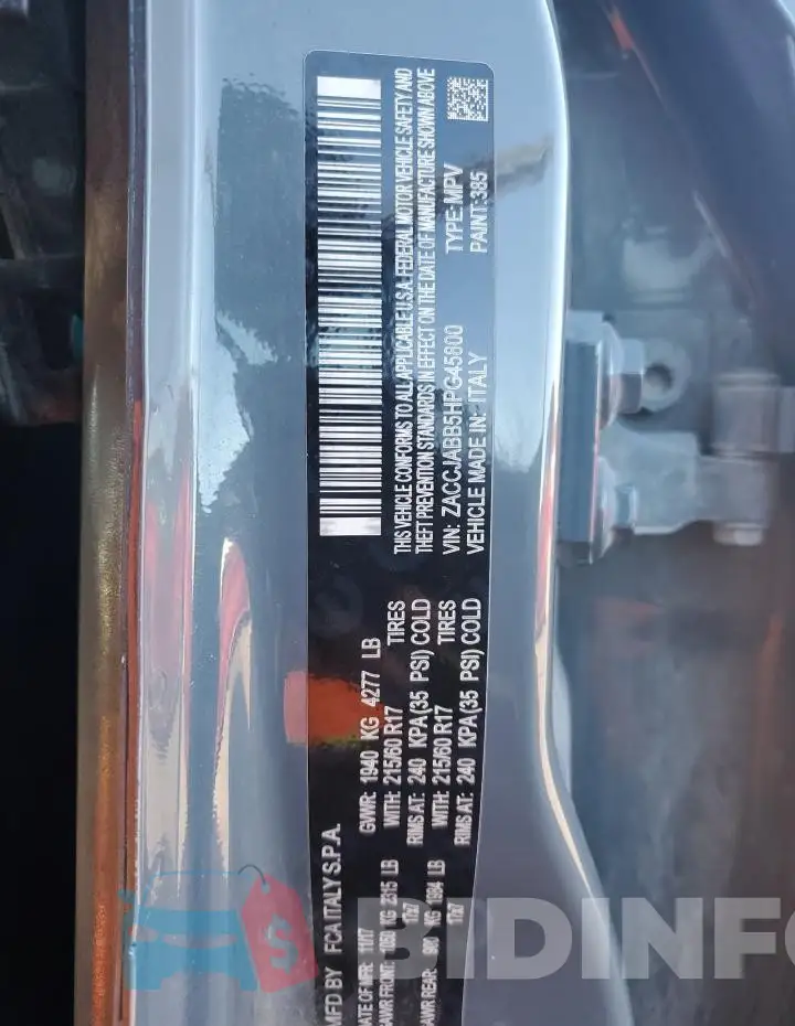 ZACCJABB5HPG45800 Photo# 14