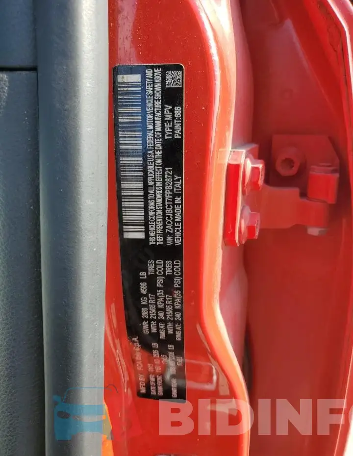 ZACCJBCT7FPB28721 Photo# 13