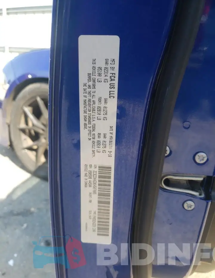 2C3CDXHG3KH507005 Photo# 12