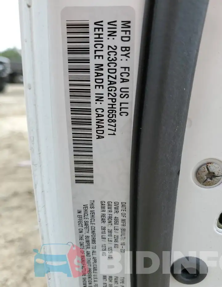 2C3CDZAG2PH658771 Photo# 12