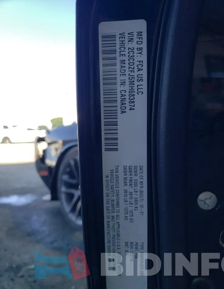2C3CDZFJ5MH683874 Photo# 12