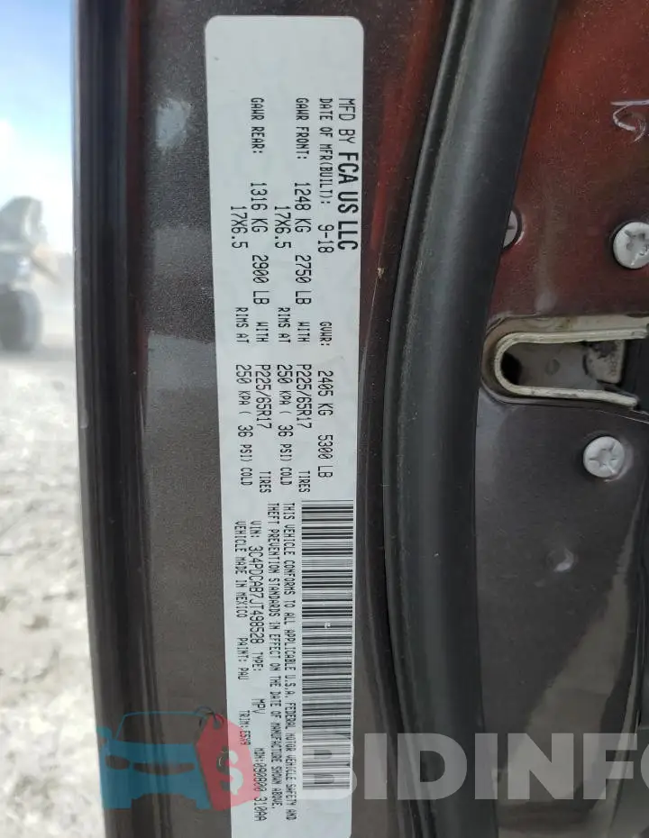 3C4PDCAB7JT498528 Photo# 14