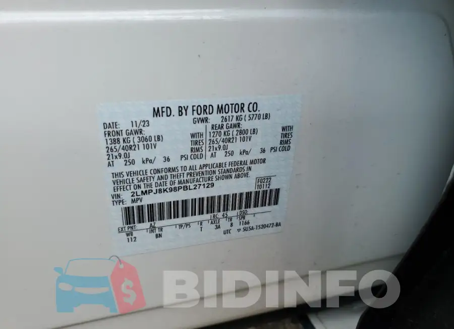 2LMPJ8K98PBL27129 Photo# 13