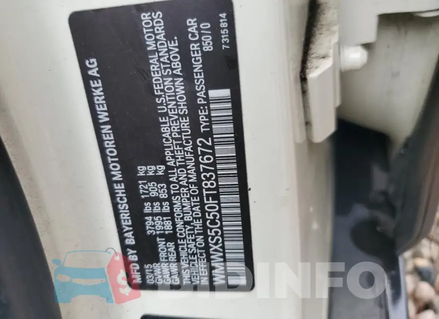 WMWXS5C50FT837672 Photo# 12