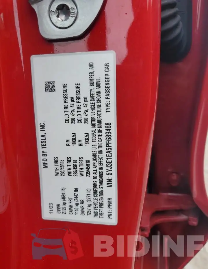 5YJ3E1EA5PF689468 Photo# 12