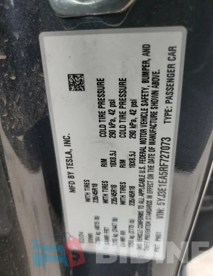 5YJ3E1EA5RF727073 Photo# 13