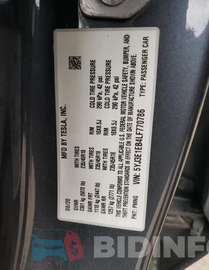 5YJ3E1EB4LF770786 Photo# 12