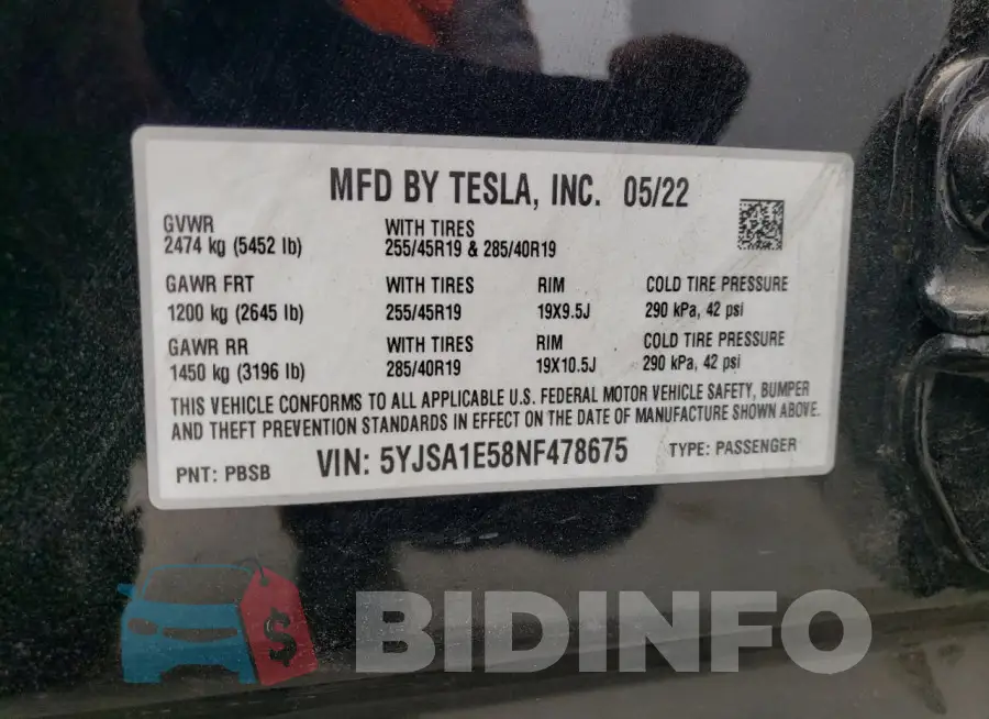 5YJSA1E58NF478675 Photo# 12