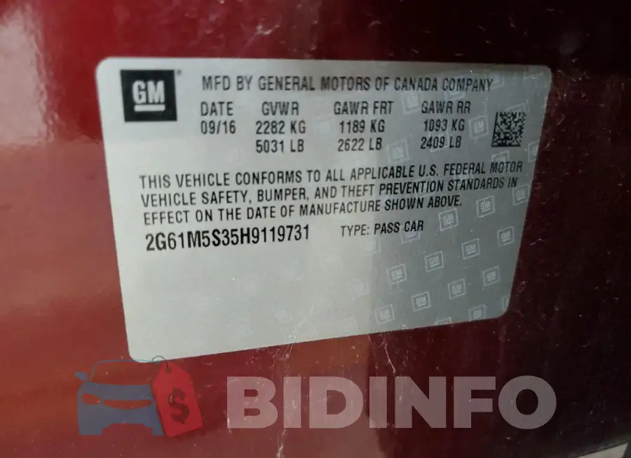 2G61M5S35H9119731 Photo# 12