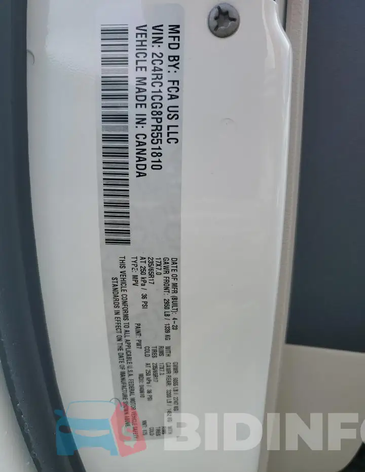 2C4RC1CG8PR551810 Photo# 14