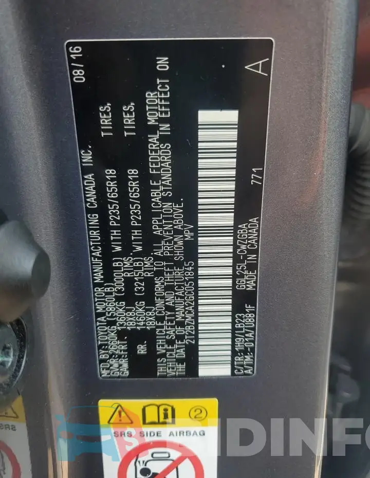 2T2BZMCA2GC051845 Photo# 13