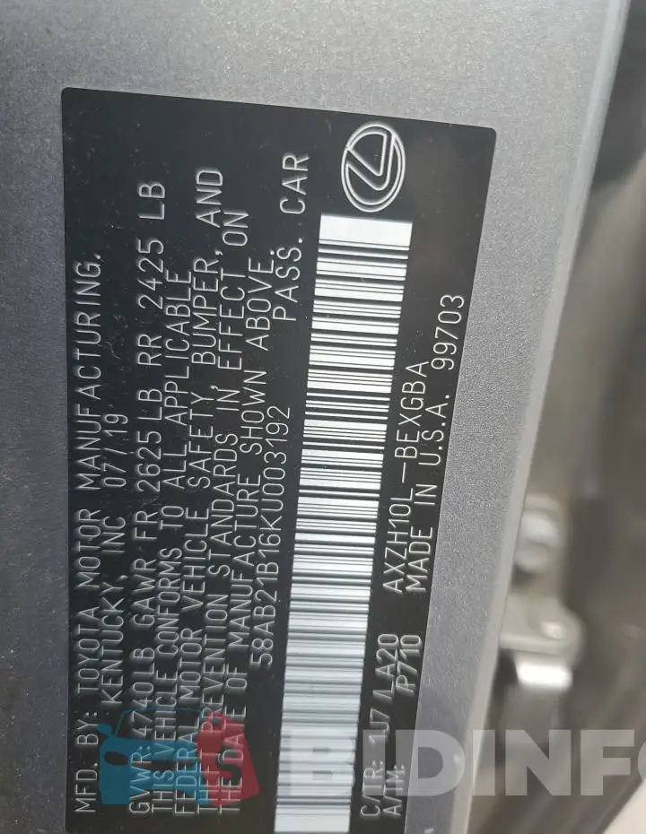 58AB21B16KU003192 Photo# 12