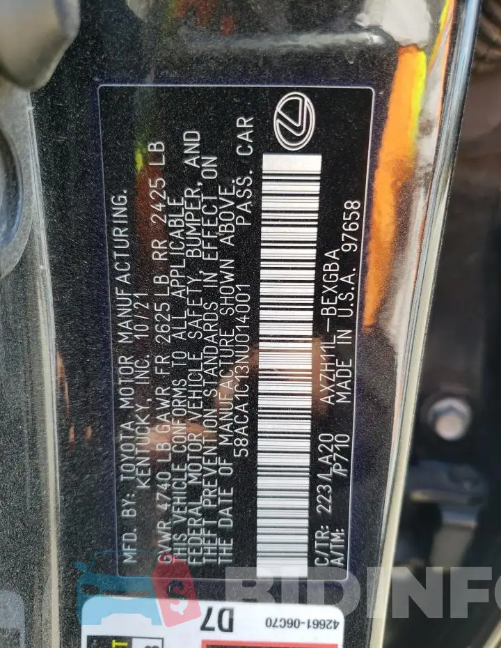 58ACA1C13NU014001 Photo# 13