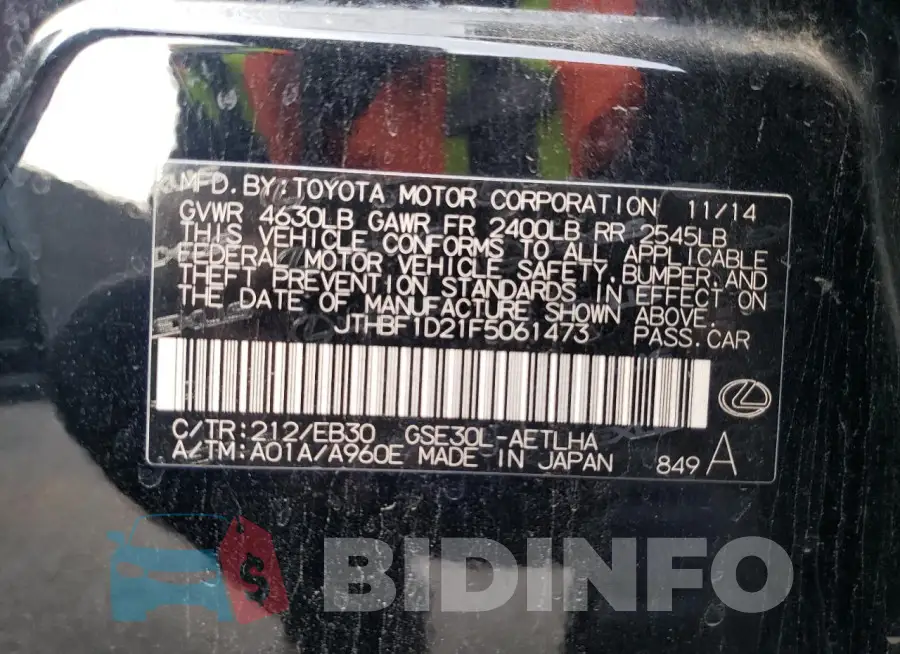 JTHBF1D21F5061473 Photo# 13