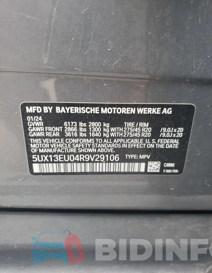 5UX13EU04R9V29106 Photo# 13