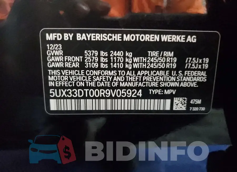 5UX33DT00R9V05924 Photo# 13