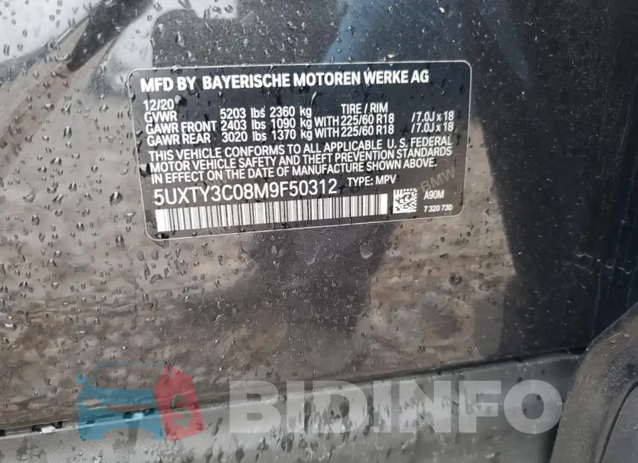 5UXTY3C08M9F50312 Photo# 14