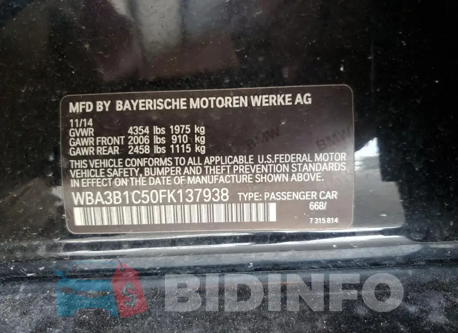 WBA3B1C50FK137938 Photo# 12