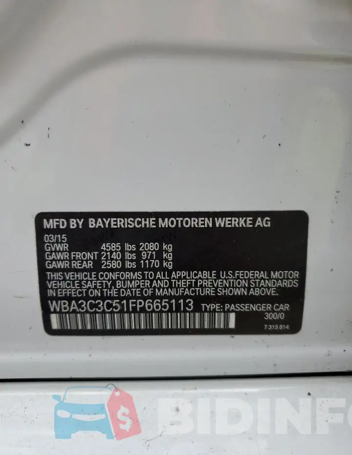 WBA3C3C51FP665113 Photo# 13